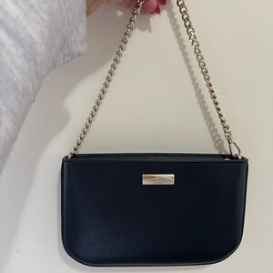 Kate Spade Black Wristlet with Gold Chain